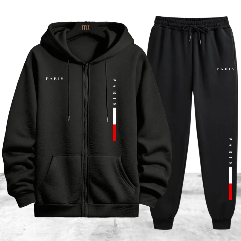 Winter Clothing Men - Herensportpak 2-delig set, casual zip-hoodie, streetwear,