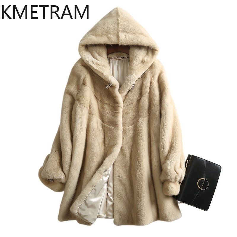 Quality Winter Clothing Jacket - KMETRAM 100% hele nertsbont jas vrouw