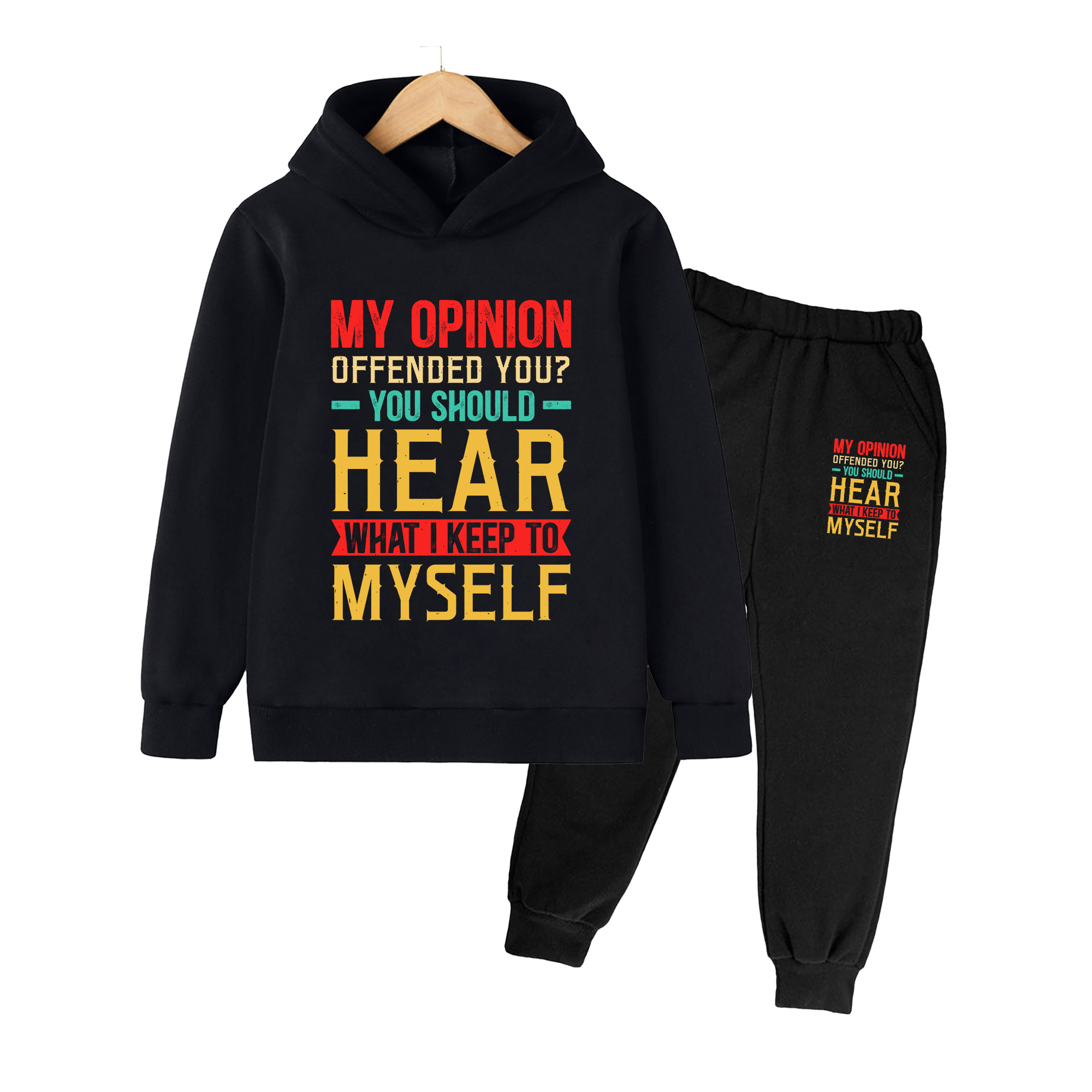 Winter Clothing Quotes - Kinderhoodie & joggingbroek set, casual outfit