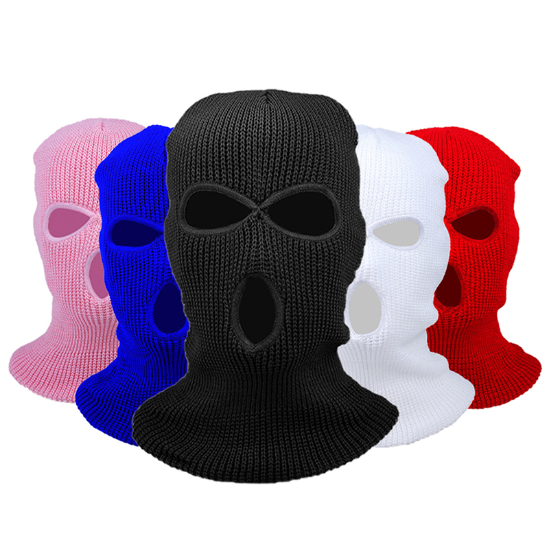 Wool Balaclava Knit - Nieuw mode 3-gaats gebreid skimasker met