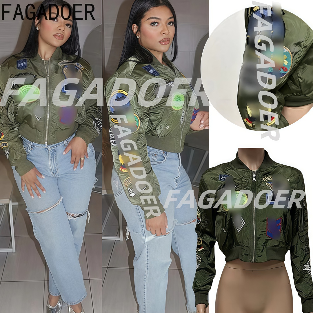Quality Winter Clothing Jacket - FAGADOER Hoge Kwaliteit Borduren Jassen Vrouwen
