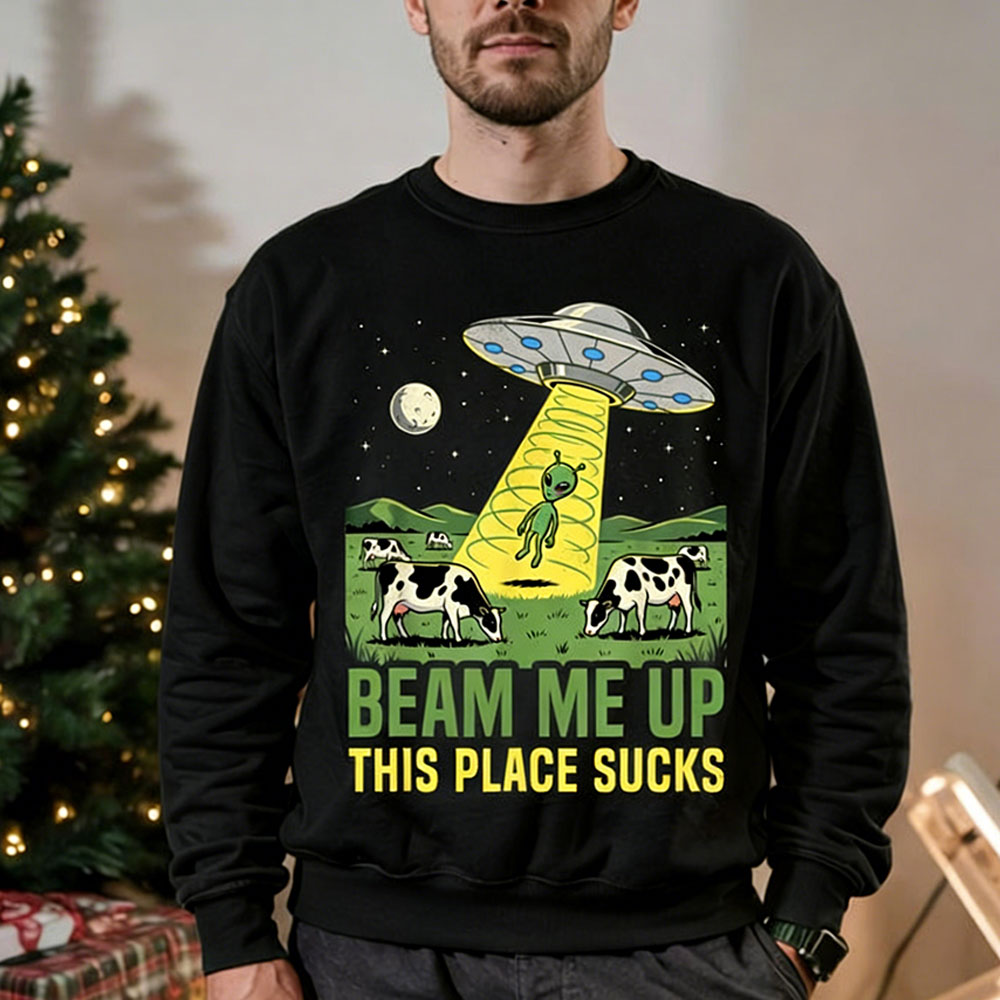 Beam Me Up This Place Sucks Ma - Winter Clothing Quotes recensie en prijs