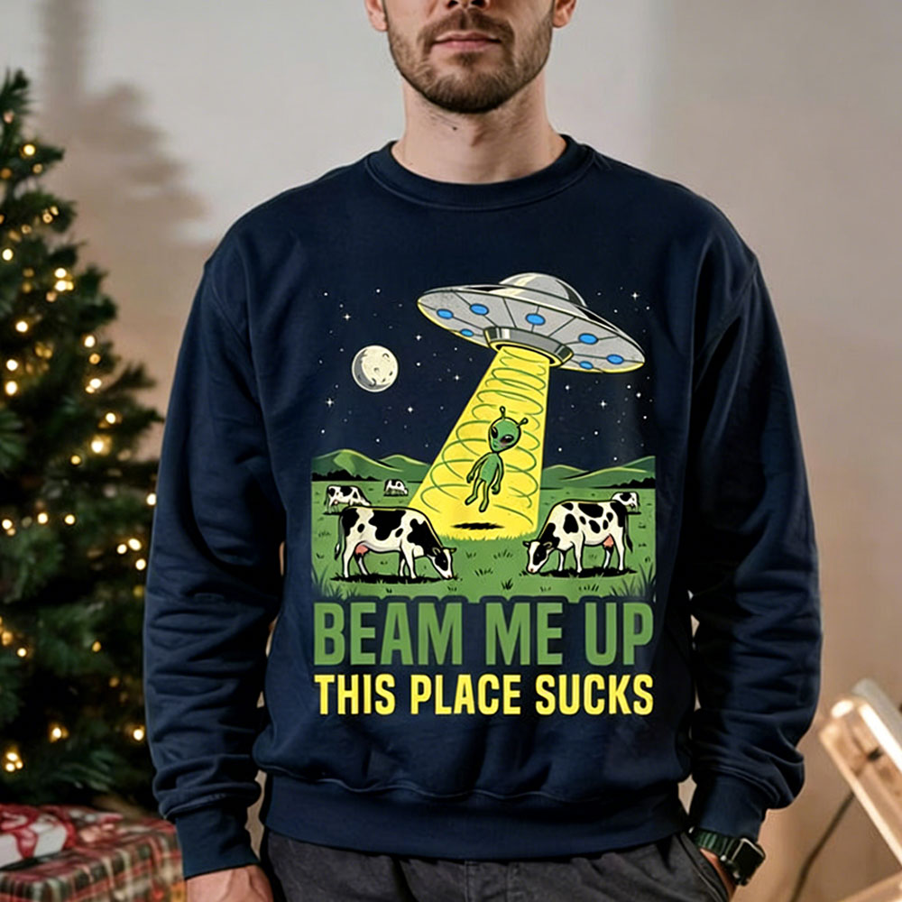 Beam Me Up This Place Sucks Ma - Winter Clothing Quotes recensie en prijs